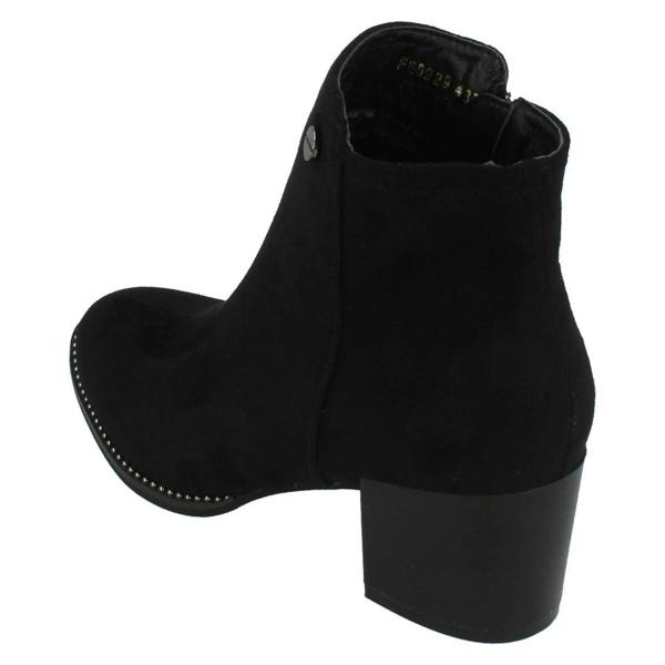Spot On Ladies Spot On Zip With Decorative Badge Detail Ankle Boots F50929