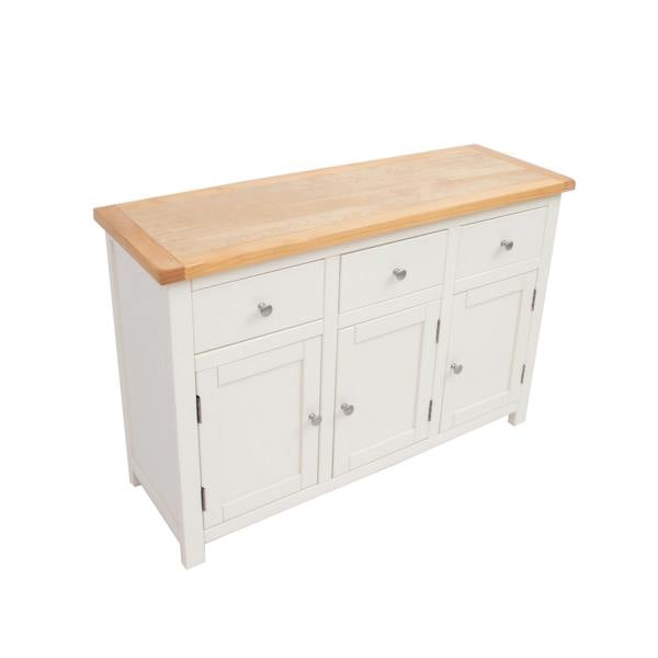 Cabinet Bits Maggiori Off White 3 Drawer 3 Door Sideboard Chrome Knob