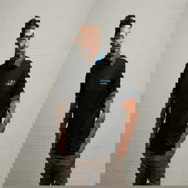 Gabicci G53X04 Mens Short Sleeve Plated Jersey Polo Shirt Gabicci Classic - BLACK