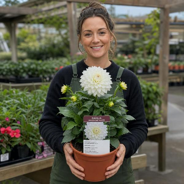 Dahlia Maggiore White 3L Pure White Dahlia