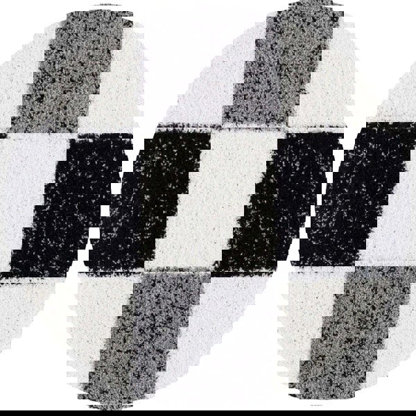 Geometric Design Thick Shaggy Area Rugs Grey