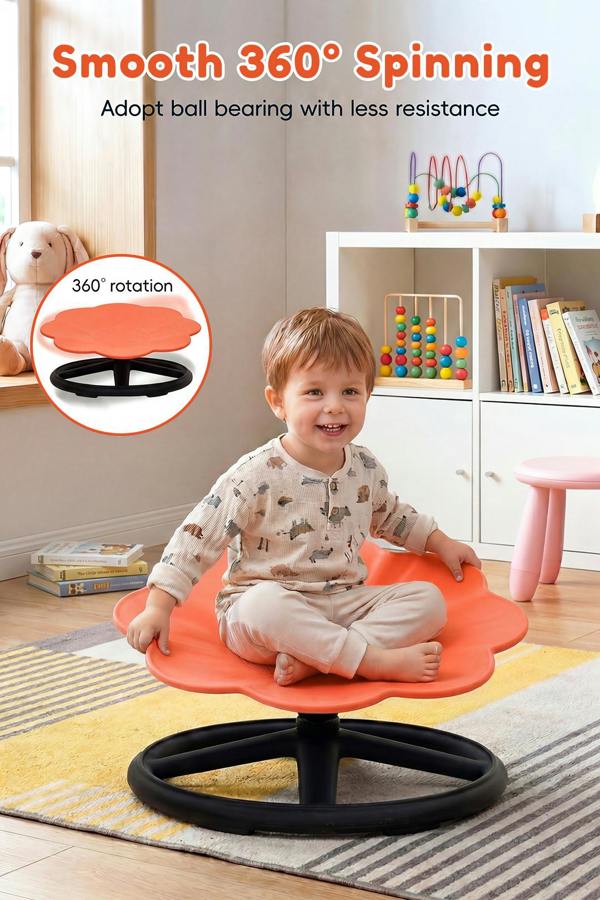 Living and Home Flower Sensory Balance Training Spinning Chair for Kids