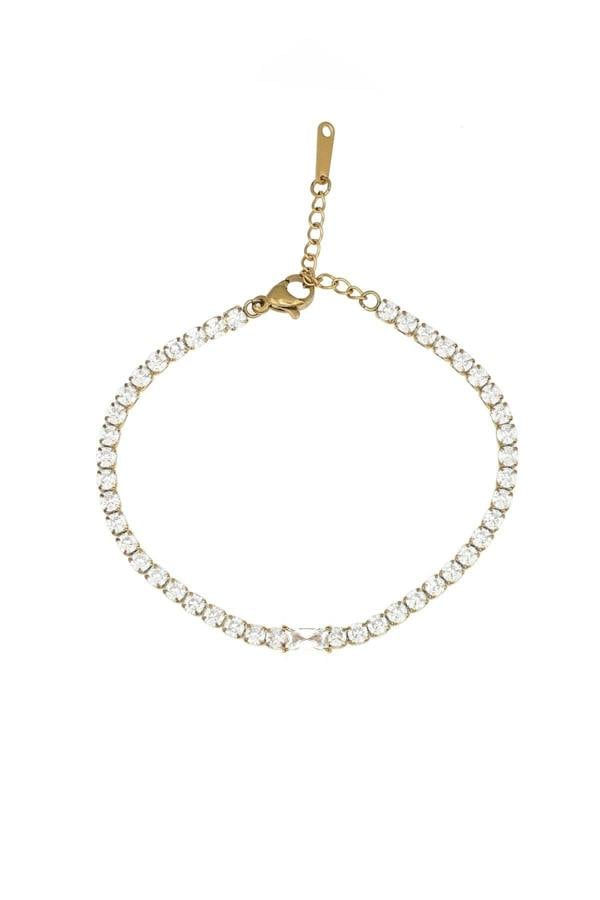 Say It With Emerald Tennis Cut Bracelet - Yellow Gold