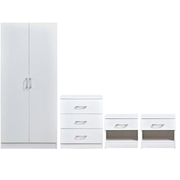 Swish Furniture Highbury 4 Piece Bedroom Set With 2 Door Double Wardrobe