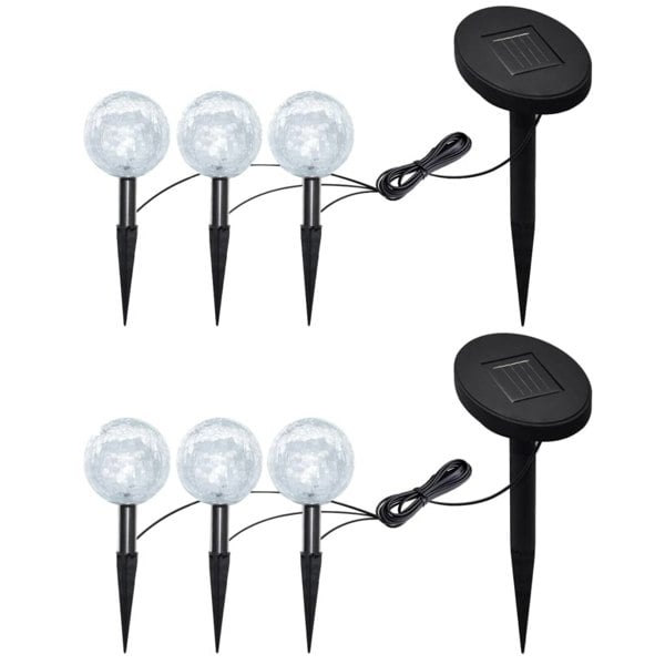 Berkfield Garden Lights 6 pcs LED with Spike Anchors & Solar Panels