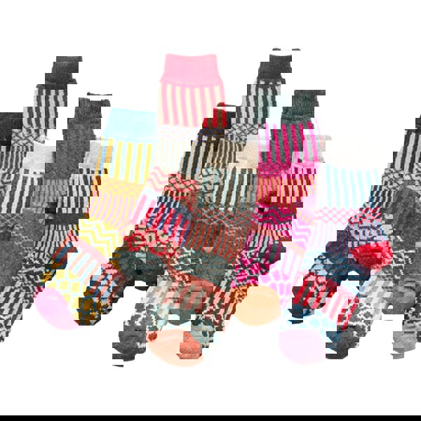 Anysox 5 Pairs Wool Socks One Size 5-9 Thick Warm Multicolor Winter