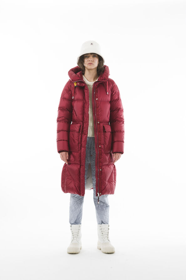 Parajumpers Mummy Red Long Hooded Down Jacket