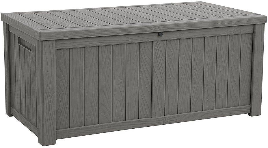 Homeology TUNGSTEN 450 Litre 119 Gallon Waterproof Extra Large Lockable Easy-Open Garden Storage Box in Grey