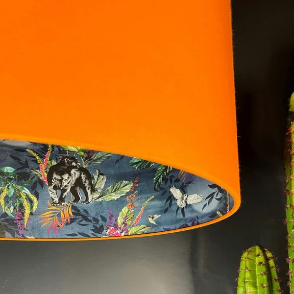 Smoke Deadly Night Shade Silhouette Lampshade in Pumpkin. Designed and Handmade by Love Frankie. Close Up