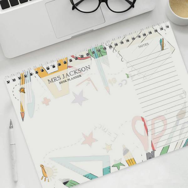 Personalised Teacher A4 Desk Planner - lifestyle shot