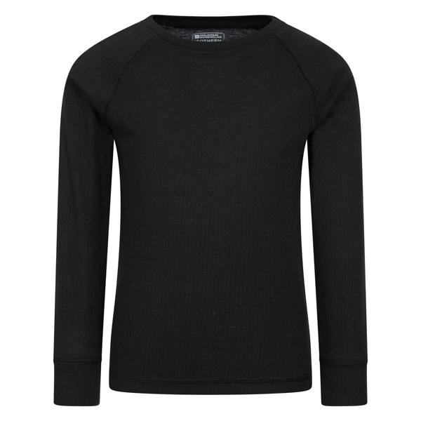 Mountain Warehouse Childrens/Kids Talus Round Neck Base Layer Top - Black - 