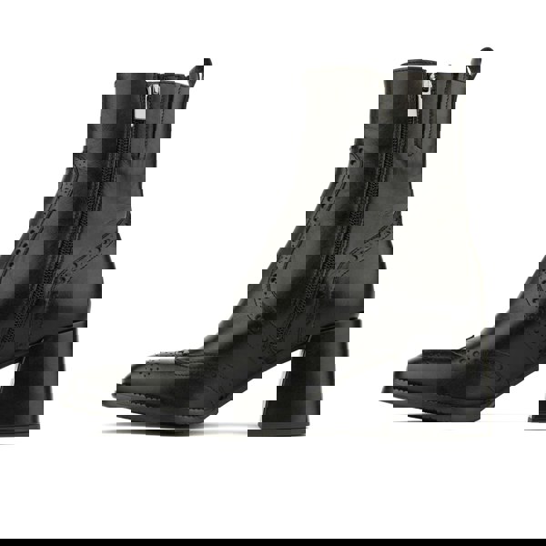 Embassy London Chloe - Black - Women's block heel higher ankle leather boot with side zip