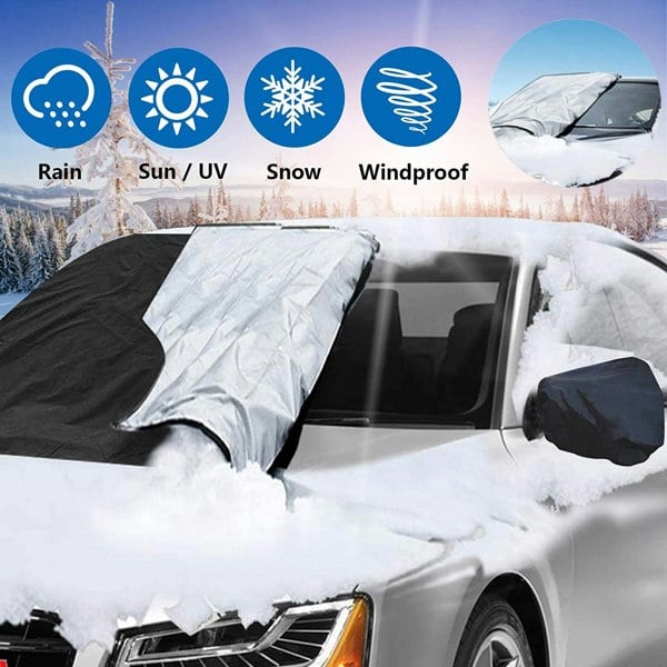 Windscreen Car Cover Frost, Ice, Snow & Sun Protector - Small to Medium Windscreens (190cm x 70cm)