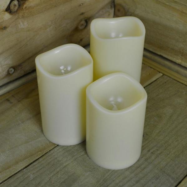 Samuel Alexander 15cm Premier Set of 3 Battery Operated Multi Pastel Colour Changing LED Candles