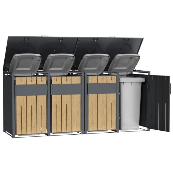Phoenix Safe Phoenix GB4400AW Outdoor Quad Wheelie Bin Store for 4 x 240L Bins in Oak Effect