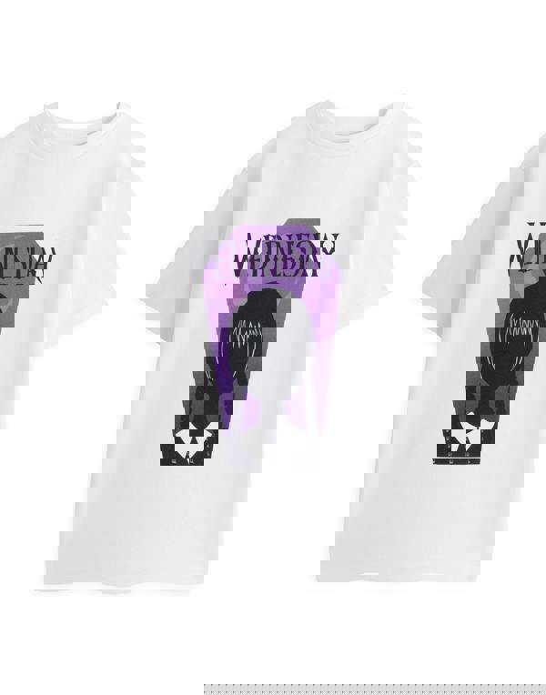 Wednesday Girls White Coffin Short Sleeved T-Shirt