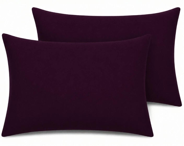 Night Zone 180 Thread Count Percale Pillowcases Pair – Crisp Easy Care Bed Linen - Plum