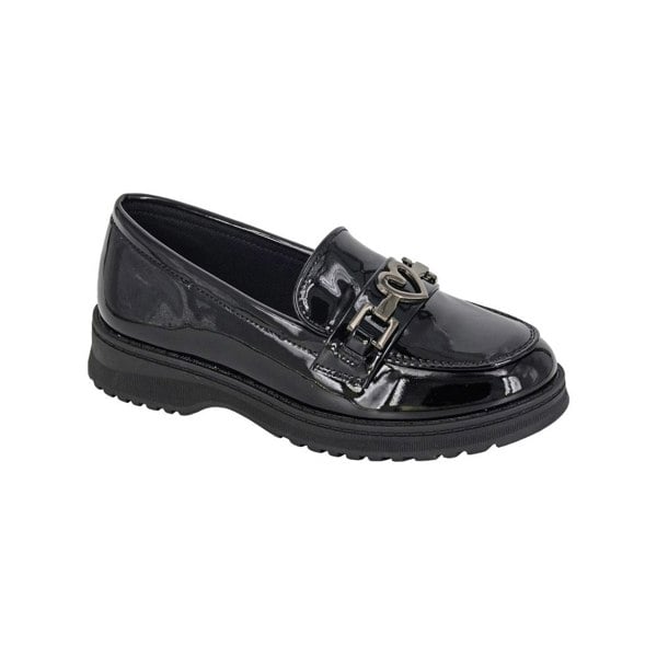 Cipriata Girls Sina Heart Saddle Loafers - Black