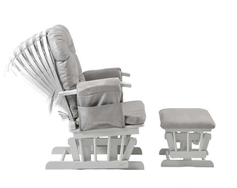 Haywood glider nursing chair in grey - reclining