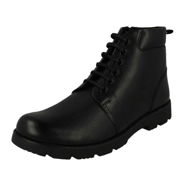 Clarks Boys Clarks Smart Biker Style Ankle Boots Heath Mid Y