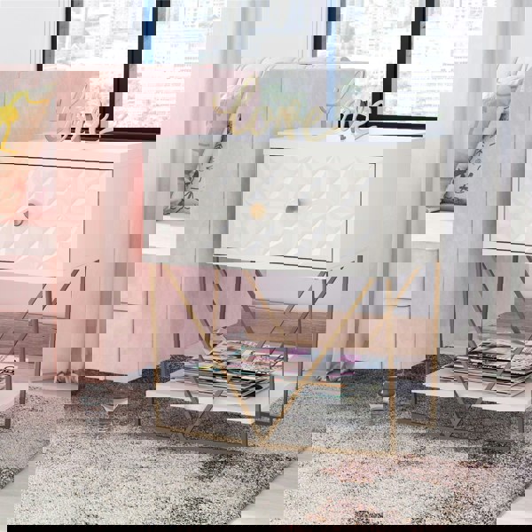 Dorel Home Blair Side Table with 1 Drawer White