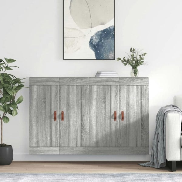 Berkfield Wall Mounted Cabinets 2 pcs Grey Sonoma Engineered Wood
