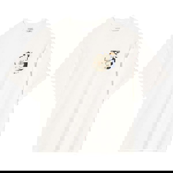 Lacoste Women's Flower Cotton Oversized T-Shirt - White