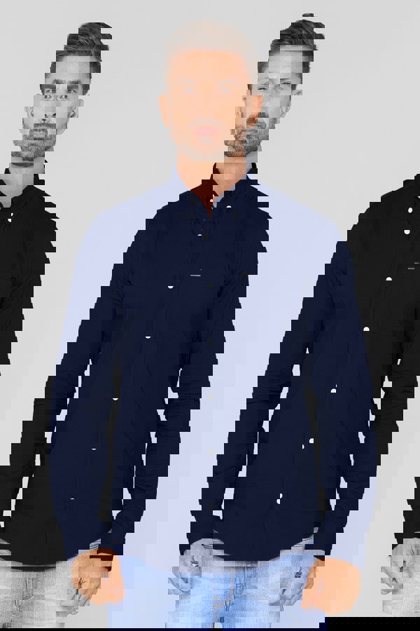 ENORSIA Men's Solid Long Sleeve Regular Fit Shirt