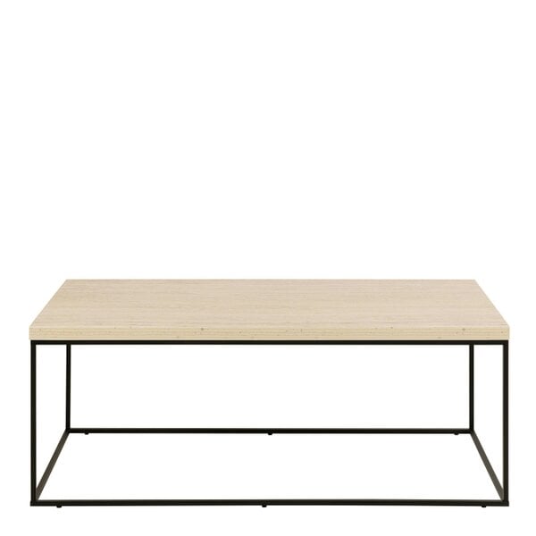 Wyld Haus Hazelmere Travertine Table Black Metal Legs