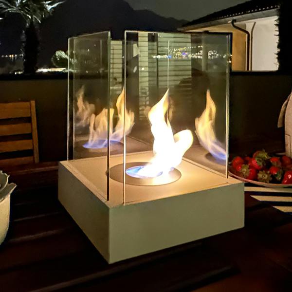 BIOFireplacesGMT Freestanding Bio Fireplace White Matt– Sunset Garden Mini Ventless