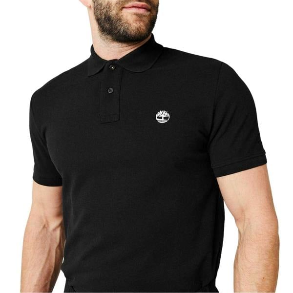Timberland Mens Miller Short-Sleeved Polo Shirt - Black - 