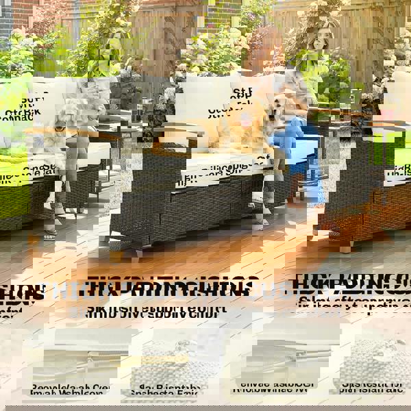 Three-seater Rattan Sofa