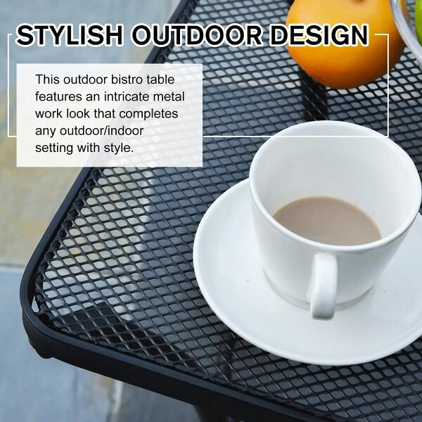 Wyld Haus Aritte Metal Black Square Outdoor Bistro Table 45 x 45 x 50cm