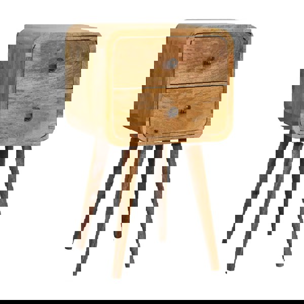 Artisan Furniture Solid Wood Mini Oak-ish Curved Bedside