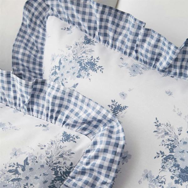 Lucie Floral Frill Blue Duvet Cover Set