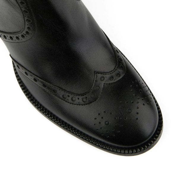 Embassy London Chloe - Black - Women's block heel higher ankle leather boot with side zip