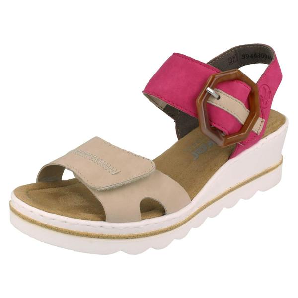 Rieker Ladies Rieker Buckle Detailed Wedge Heeled Sandals 67476