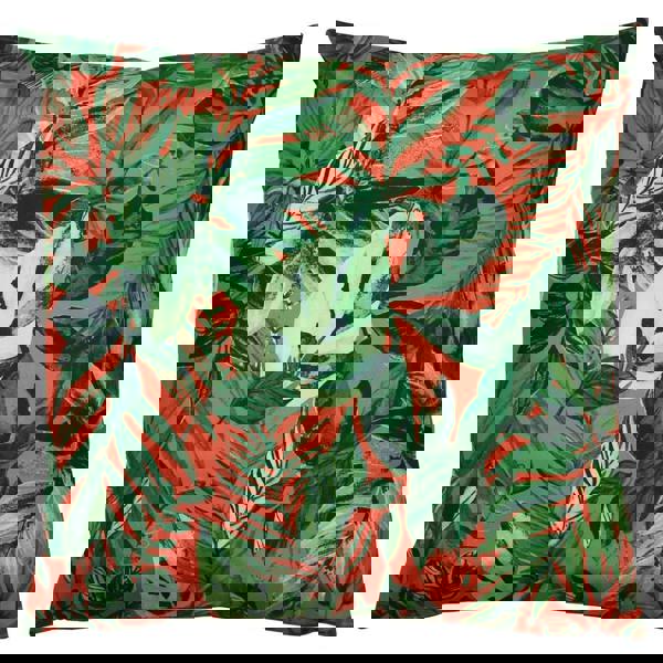 Furn Psychedelic Jungle Print Outdoor Cushion Cover - Coral