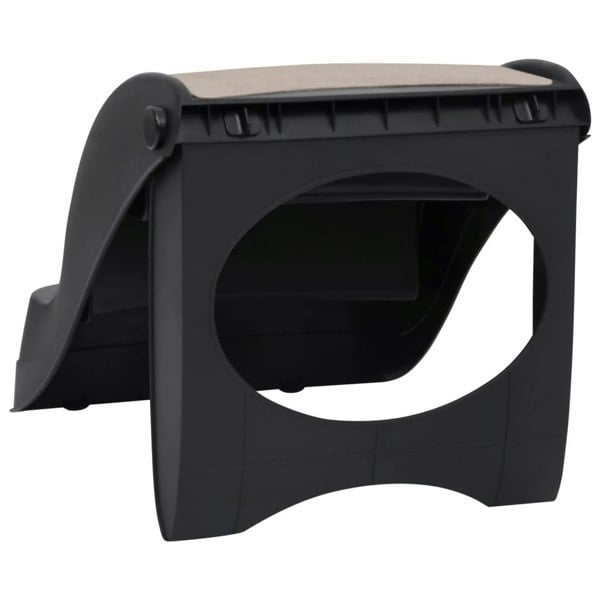 Berkfield Folding 3-Step Dog Stairs Black