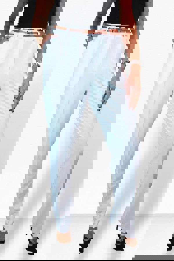 Paulo Due Women's Smart Tapered Leg Belted Trouser