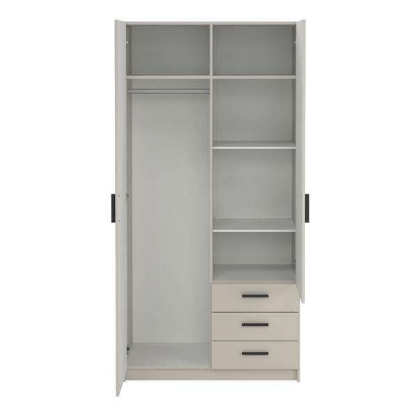 Furniture To Go Sprint Wardrobe with 2 Doors + 3 Drawers in Cashmere