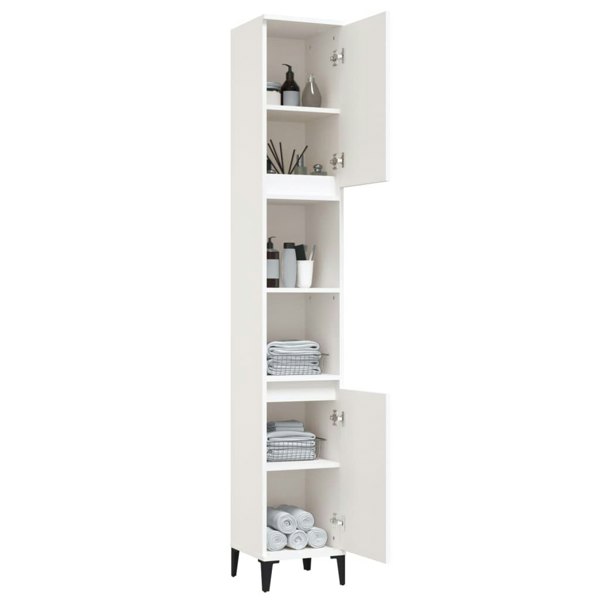 Berkfield Bathroom Cabinet White 30x30x190 cm Engineered Wood