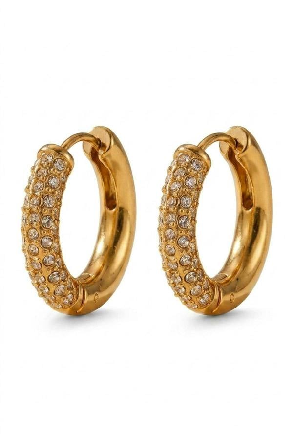 ARIIRA Plum Gold Tone Chunky Pav Hoop