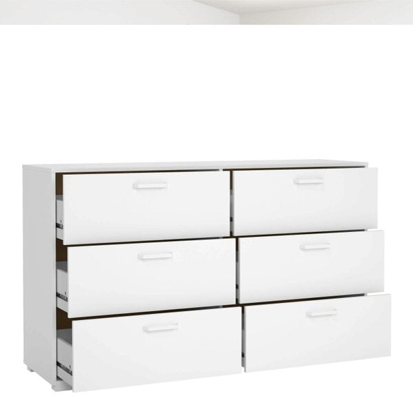 Wyld Haus Stuttgart Gloss White Chest of 6 Drawers