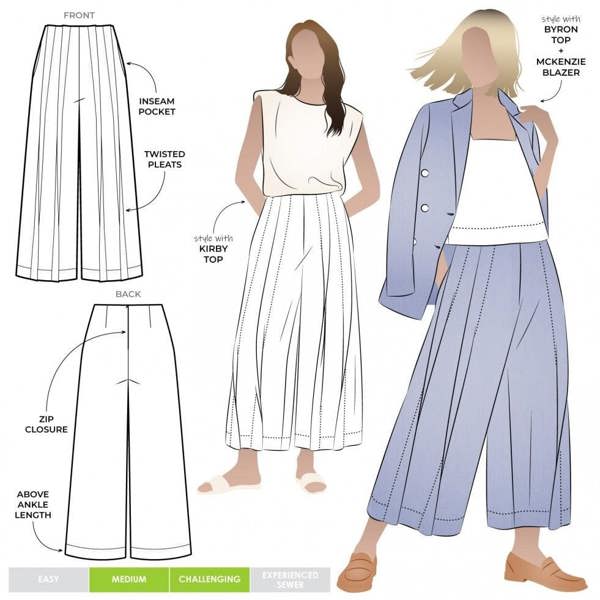 Style Arc Sewing Pattern Atlas Pant - Trousers for Women - Intermediate