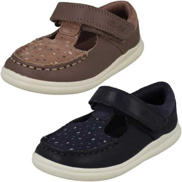 Clarks Girls Clarks Spotty Detailed T-Bar Shoes Crest Moc