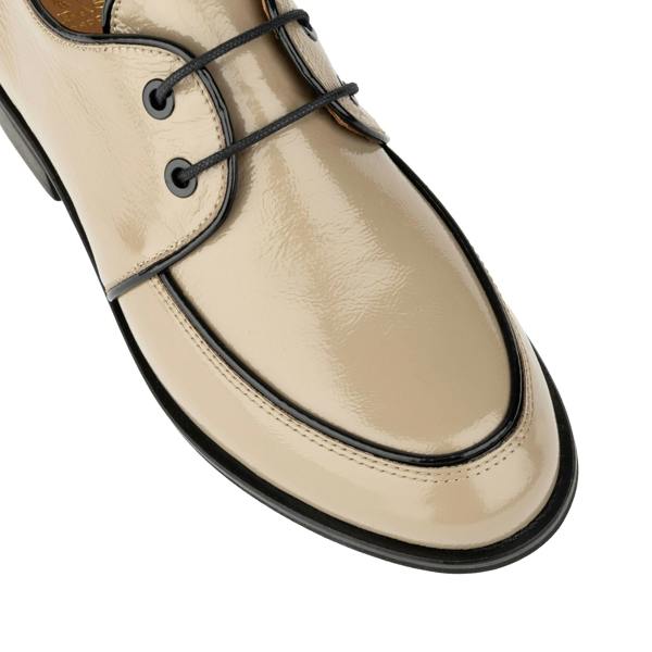 Embassy London Kiss - Grey & Brown - Women's patent leather lace up shoe