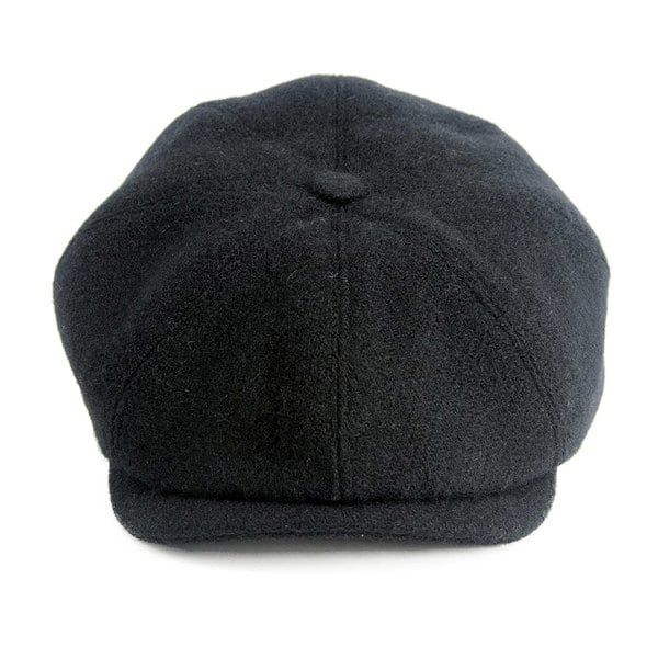 Gamble & Gunn Dilworth - 8 Panel British Made 15oz Black Harris Tweed Cap 