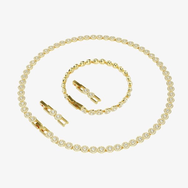 Swarovski Una Gold Toned Bracelet & Necklace Jewellery Set 5720506
