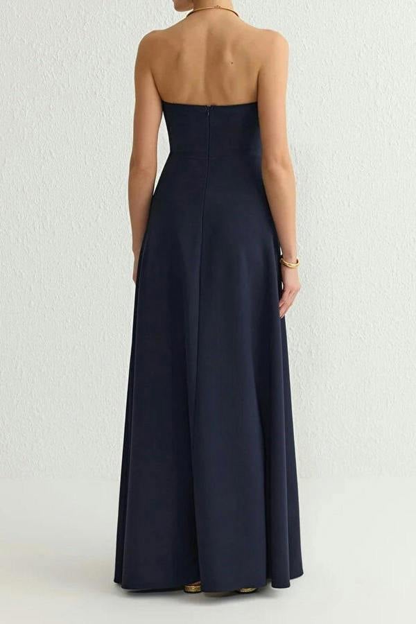WOVCOR A-Line Strapless Woven Long Dress